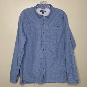 EDDIE BAUER Shirt Blue Black Outdoor Active Fishing Hiking Camping Medium